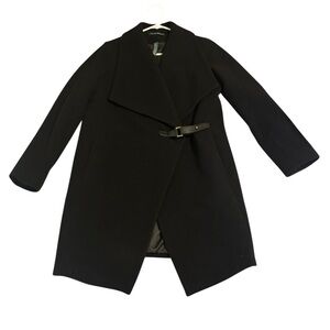 SOLD Ralph Lauren Women’s Wool Cashmere Shawl Drape-Front Black Coat Size 4